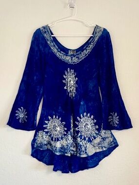 Vintage India Boutique Boho-Style Embroidered Tunic, OS